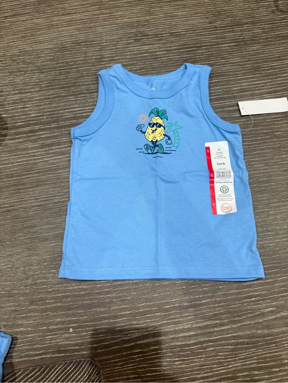 NWT Size 2T Wonder Nation Blue Pineapple Tank Top for Kids